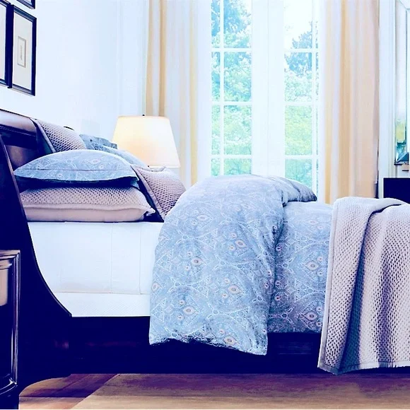 Restoration Hardware RH King Size Blue Italian Paisley duvet cover, 4 shams - Picture 6 of 11